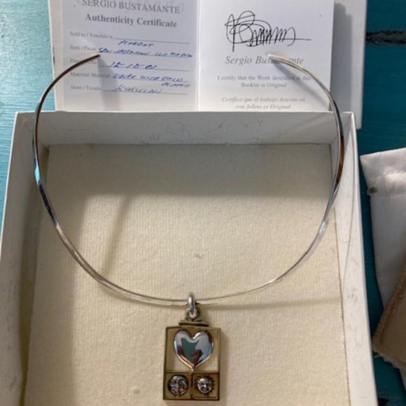 Sergio Bustamante pendant and silver choker. - Picture 1 of 6